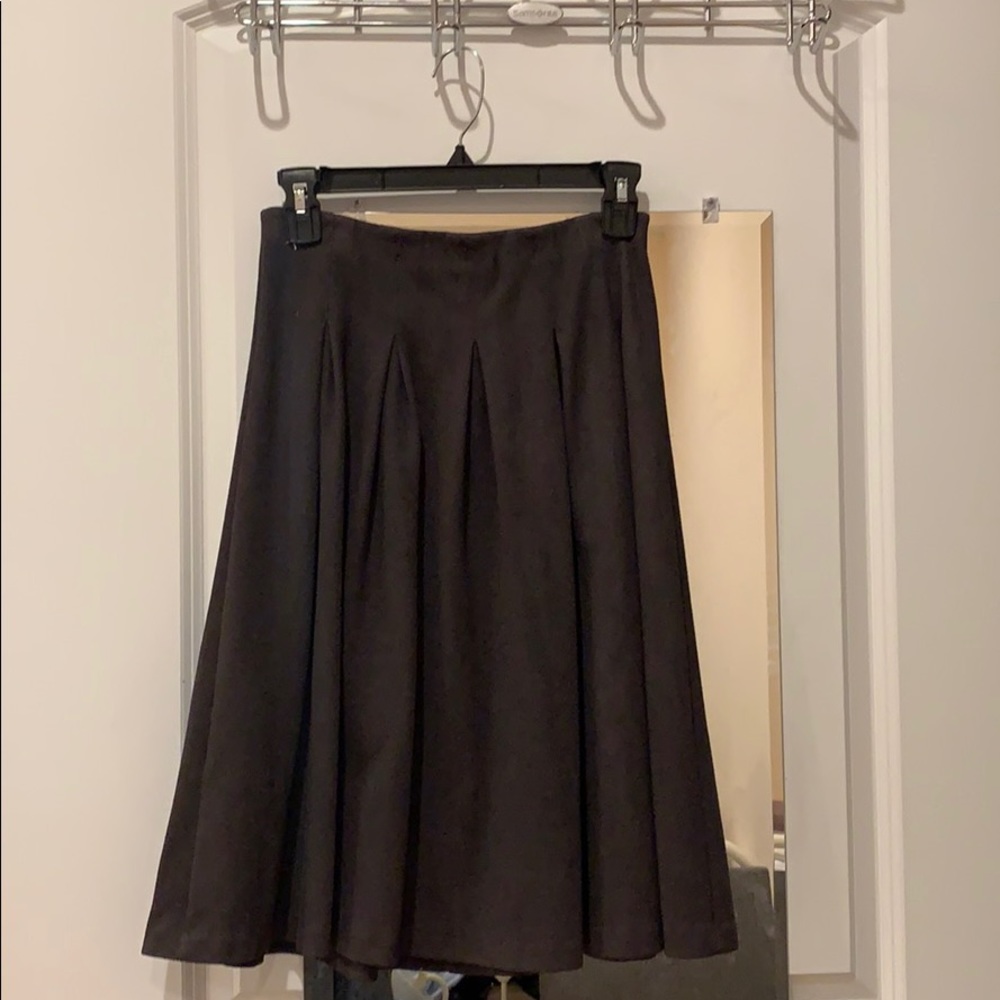 Suede KikiRiki wide pleated skirt